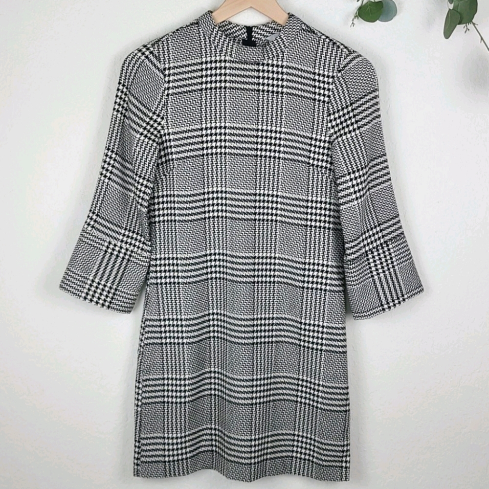 H&M Dress Pattern Plaid US 0 Work Business Casual